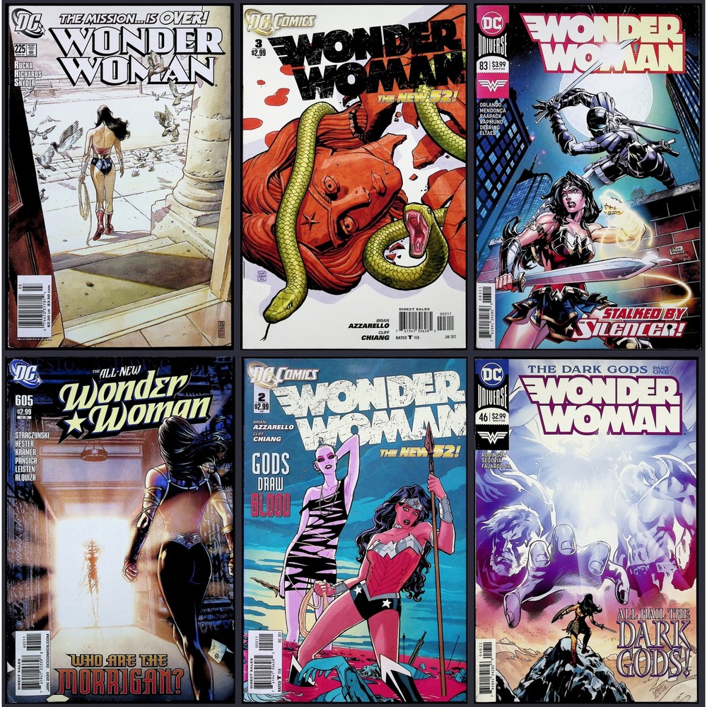 Wonder Woman #2 3 46 83 225 605 DC Comics Comic Lot Newsstand 6x Comic Lot